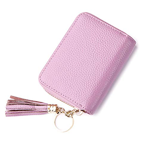ZhengYue - Cartera de piel con cierre de cremallera para mujer, morado (Morado) - ZYPurse003-LiuSu Purple