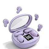 CUAUUO Mini Wireless Sleep Earbuds for Small Ears – Invisible, Low Profile Sleep & Work Earbuds, Tiny Discreet in-Ear Headphones, Discreet in-Ear Earphones for Small Ear Canals (Purple)