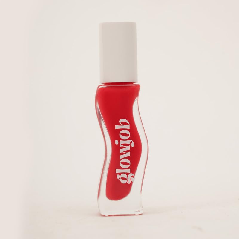 Image of Glowjob Soft Launch Red Lip Oil (8gm) - Hydrating Glossy Lip Oil with Sheer Red Tint, Lightweight Non-Sticky Shine, Nourishing Soft Stain Finish
