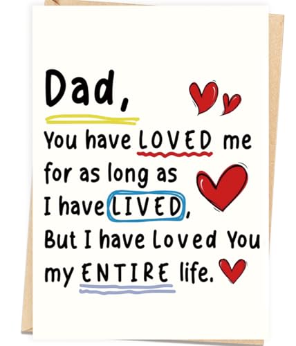 Abeletree Fathers Day Card Gift for Dad from Daughter Son, Minimalist Premium Design, Funny Father's Day Decoration Ideas