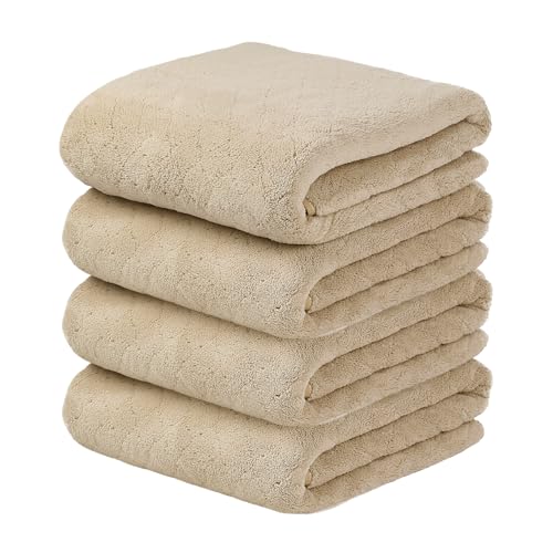 Image of JML Bath Towels, Pack of 4, 30 inchx60 inch, Large, Camel