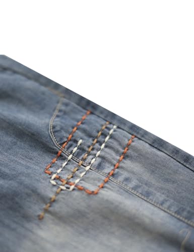 Jean déchiré à patch imprimé résolvant le problème de taille trop large