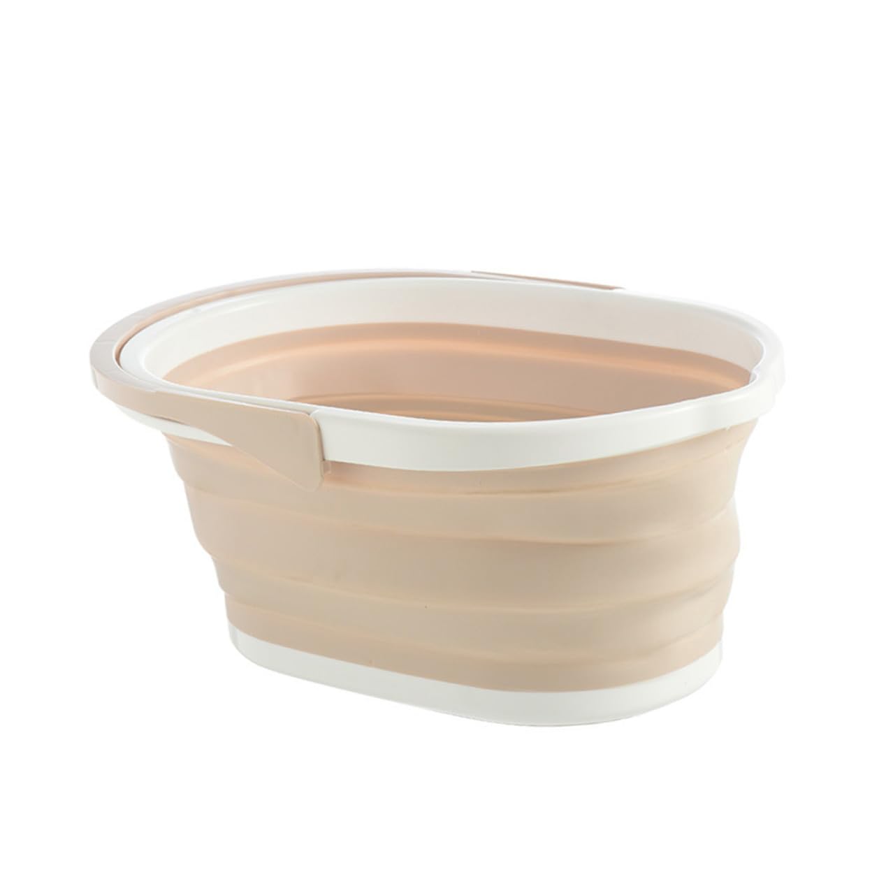 Cubo de Plástico Portátil Fregona Plegable PP Beige