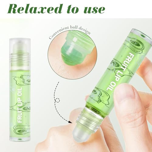 Sularpek 6 Pcs Hydrating Lip Glow Oil, Roll On Lip Gloss Set, Fruit Flavored Lip Gloss Set, Transparent Plumping Lip Gloss Natural Shiny, Lipstick Long Lasting Lip Care for Women & Girl - Image 4