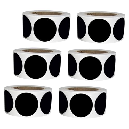 6 Rouleaux d'Étiquettes de Bocaux de Conserve PVC Noir Autocollants