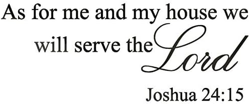 Black 13'' X 32'' Decalgeek As for me and My House, we Will Serve The Lord Vinyl Wall Art Inspirational Quotes and Saying Home Decor Decal Sticker steamss
