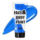 PASNOWFU Blue Washable Face Paint 70ml , Water-Based Cream Body Paint for corpse bride SFX Makeup, Non-Toxic Face Body Paint for Halloween SFX Cosplay Makeup ,Costume Events,Party
