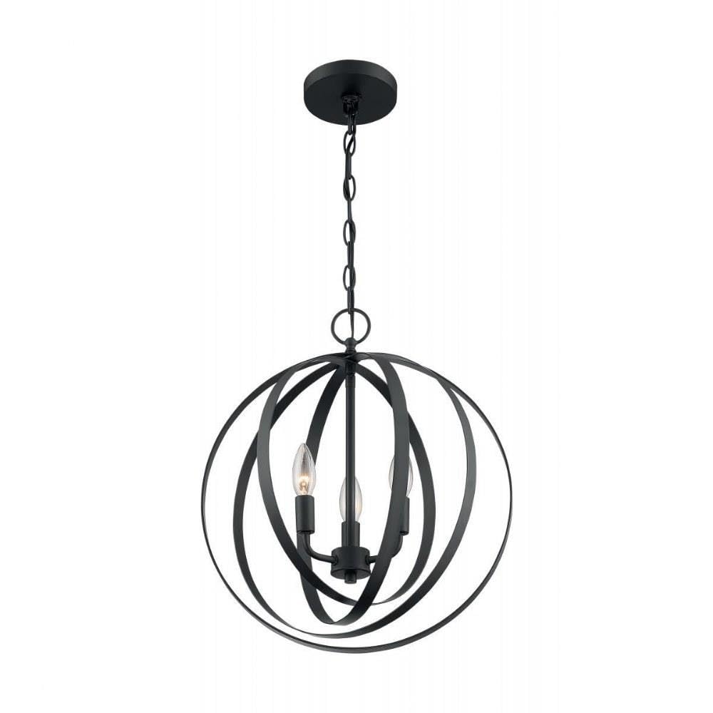 NUVO 60/7067 Pendleton Lighting Fixture, 3Lt Pendant, Matte Black