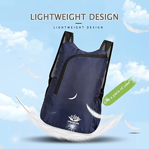 Lightweight Packable Backpack, Foldable Nylon Hiking Daypack, Ultralight Collapsible Backpack For Men Women Camping Outdoor (Dark Blue) #TOP4