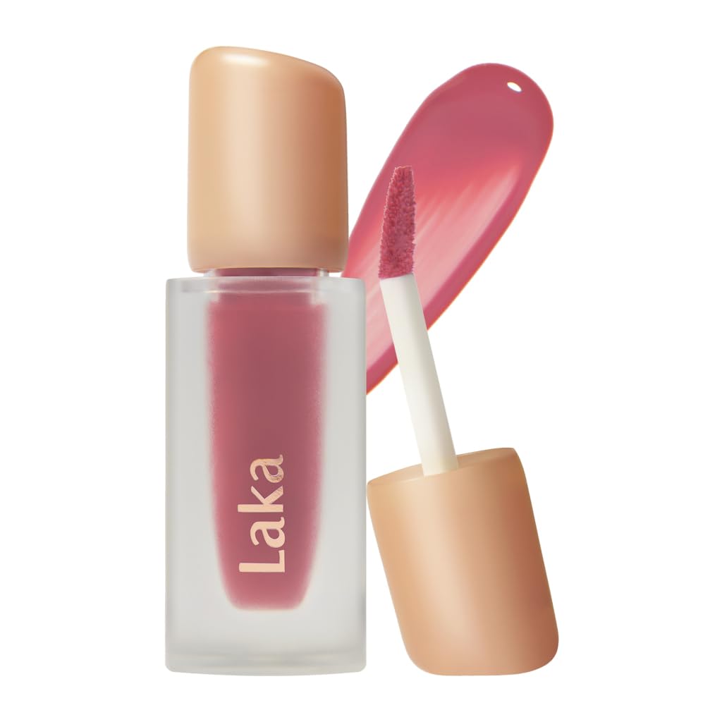 Laka Fruity Glam Tint, 4.5g/0.15oz, Glowing Lip Stain with Wide Color Spectrum, Hydrating & Lightweight Texture, Long-Lasting Bold Stain, Non-Sticky, Vegan, K-Beauty (#111 Mellow)