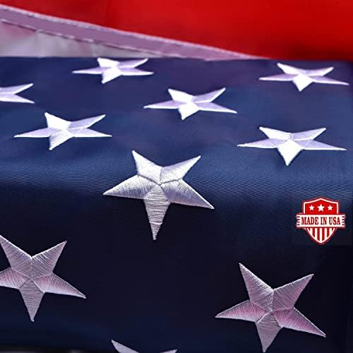 American Flag 4x6, Heavyweight Nylon 4x6 American Flag with Embroidered Stars, Stitched Stripes, Brass Grommets, Built for Outdoor Use