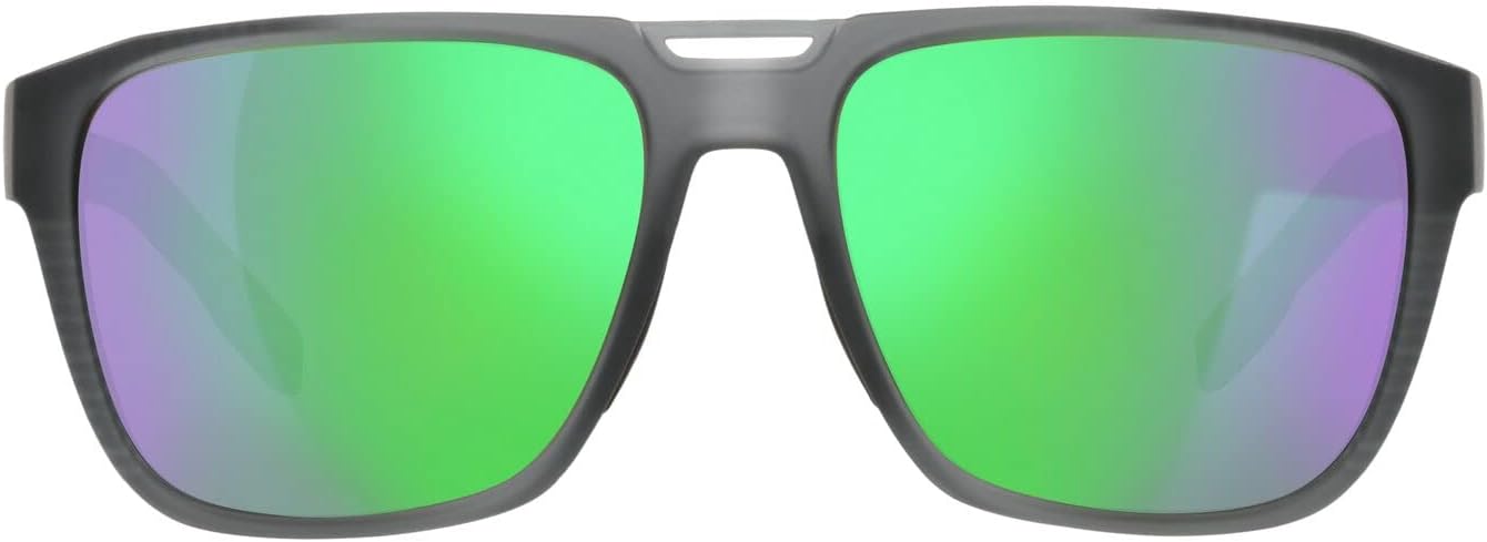 Native Mens Mammoth Square Sunglasses, Matte Smoke Crystal/Polarized Green Reflex, 57 mm