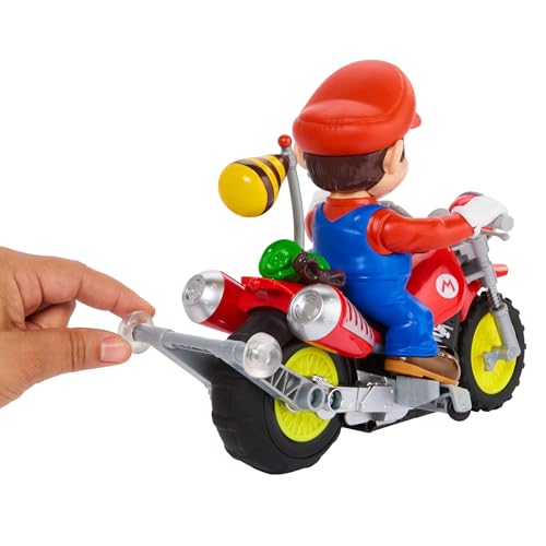Miniatura 4 de Hot Wheels Mario Wheelie Motocross RC, Moto de Control Remoto
