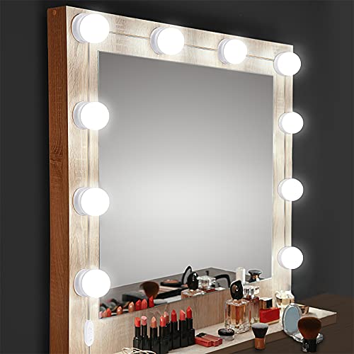 Vanity Mirror Lights Kit,Upgraded 3 Color Modes LED Lights for Mirror Makeup Mirror Lights Kit Hollywood Style Lighting Fixture Strip (Daylight,Warm,Natural White)