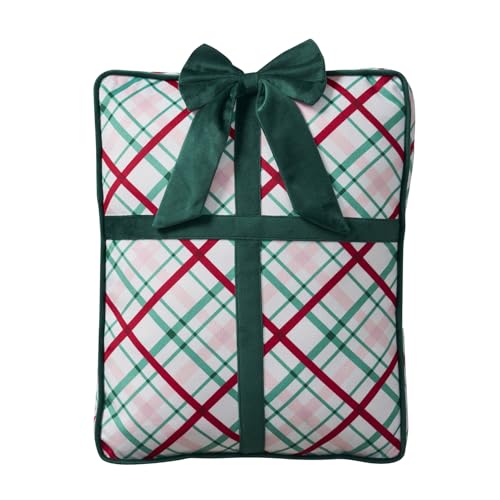 Hallmark - Decorative Throw Pillow for Couch or Bed, Holiday Home Décor, 12.5" x 13", (Gift Plaid, Multi)