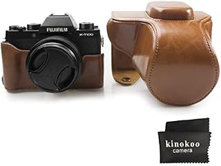 kinokoo PU Leather Cover Bag for Fuji X-T100 Camera and 15-45mm Lens, Prective