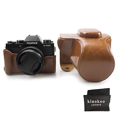 kinokoo PU Leather Cover Bag for Fuji X-T100 Camera and 15-45mm Lens, Prective