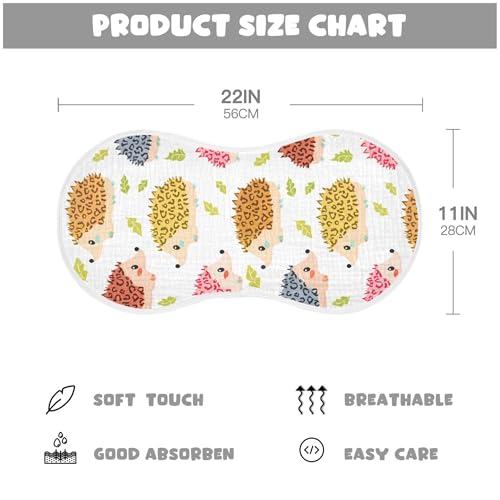xigua Cute Hedgehog Baby Burp Cloths for Newborn Boys and Girls 4 Pack, Soft & Absorbent Cotton Baby Burp Cloth, Baby Washcloths, Newborn Towel, Burp Rags4