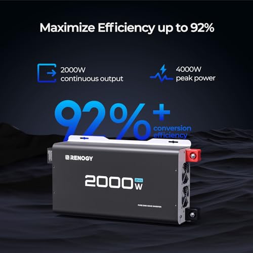 Renogy 2000W Pure Sine Wave Inverter 24V DC to 120V AC for RV Truck Home - image 4