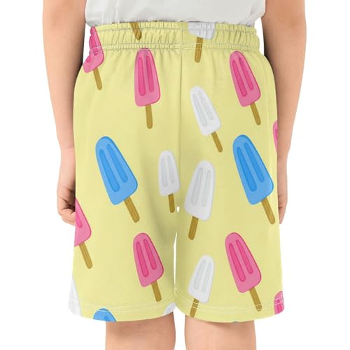 J JOYSAY Colorful Stick Yellow Boys Athletic Shorts Kids Youth Casual Shotrs with Pockets Elastic Waistband3