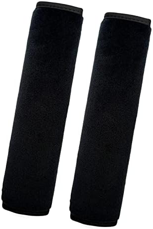 Qancekoo 2 Pack Universal Soft and Comfortable Car Seat Belt Pads Harness Pads Pram Strap Covers Backpack Shoulder Pad Automotive Seat Belt Cushion Pad Cover for Adults - Black