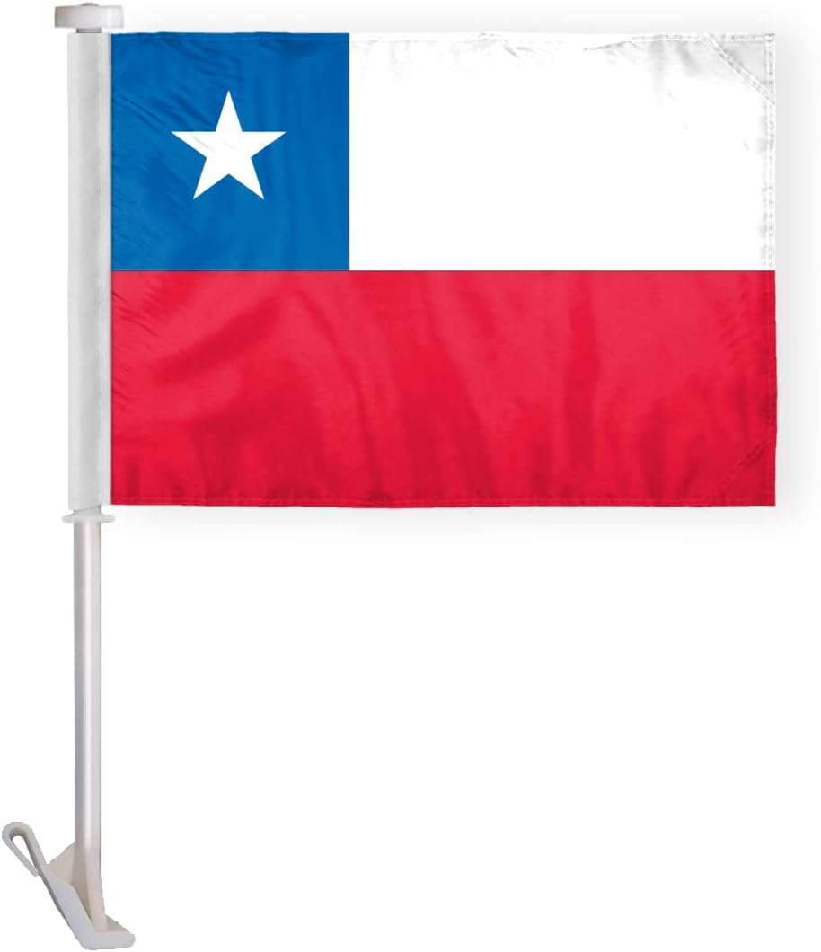AGAS Chile Flag - 3x5 ft - Printed Single Sided on Polyester - Stitched Edges - Polyester Header Metal Grommets