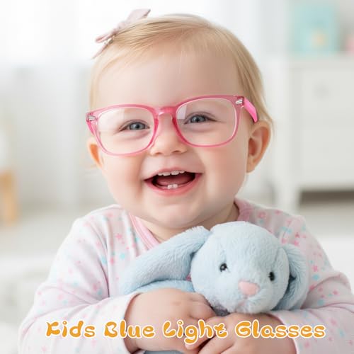 Image of Blue Light Blocking Glasses for Kids Boys Girls Computer Glasses TR90 Unbreakable Anti-Glare UV400 age 2-18