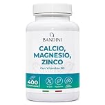 Bandini® Calcio Magnesio Zinco Vitamina D3 + K2 MK7 | 400 Compresse Vegetariane | con Rame, Selenio, Manganese, Boro | Multivitaminico ad Alto Assorbimento | Ossa Muscoli Pelle Capelli Immunità