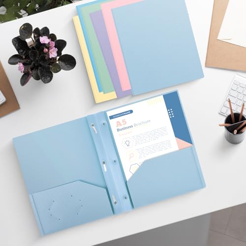 50% Off Plastic Folders with Pockets & Prongs - 6 Pack