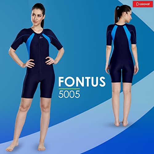 Image of AIRAVAT Fontus 5005 Women's Swim Wear with Stretchable Fabric, High Level of Uv Protection, Comfort and Flexibile (XX-Large, Blue)