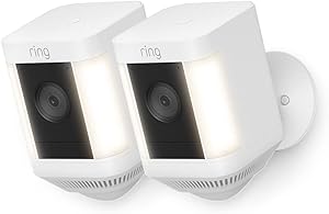Ring Spotlight Cam Plus Wired by Amazon | 1080p HD Video Intercom Function Night Vision Colour LED Spotlights Siren Hardwi…