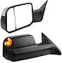 YITAMOTOR Towing Mirrors Compatible with Dodge Ram, 2009-2018 Ram 1500, 2010-2018 Ram 2500 3500 with Power Heated Led Turn Signal Light Puddle Lamp