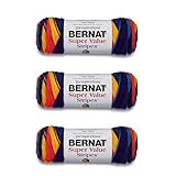 Bernat Super Value Candy Store Stripes Yarn - 3 Pack of 141g/5oz - Acrylic - 4 Medium (Worsted) - 264 Yards - Knitting/Crochet