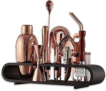 Cocktail Shaker Bartender Kit 20-Piece Bar Tool Set with Stylish Perfect Home Bartending Kit and Martini Cocktail Shaker Set Shaker for BartendingB
