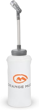 Orange Mud Soft Flask 500ml 17oz Hydration Bottle Running Trail | Collapsible BPA/PVC-free bottle, ultra-light leak-proof material, optional tube and bite valve