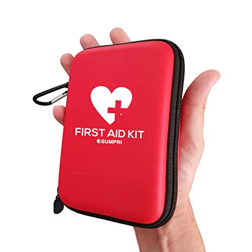 SUMPRI Mini First Aid Kit -Hard Shell Case Camping First Aid Kit -Compact