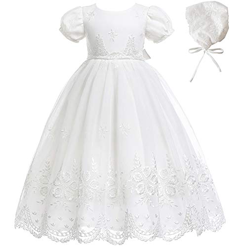 Meiqiduo Baby Girl Christening Dress Baptism Gowns Princess Wedding Party Formal Dresses (3M/0-6Months, Ivory) #TOP7
