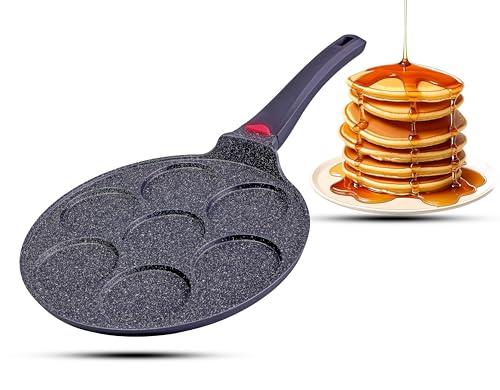 nieprzywierająca patelnia z powłoką ceramiczną 26 cm do mini naleśników | mini uttapam | mini krepa | jajka do smażenia | Formy 4 i 7 | sejf indukcyjny
