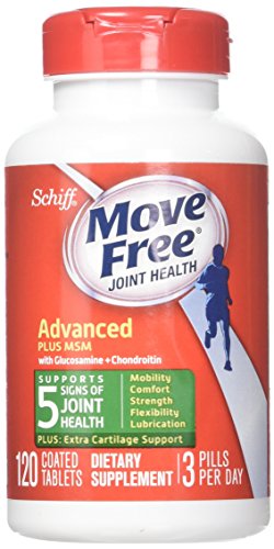 Glucosamine Chondroitin MSM Joint Supplement For Men and Women, Move Free (120ct), Joint Support Tablets, Supports Mobility Flexibility Strength Lubrication & Comfort (Pack of 3)