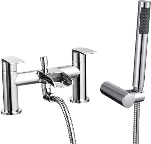 KINKIBOS Waterfall Bath Mixer Tap with Handheld Shower Head, Wall ...