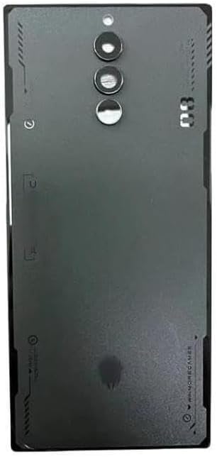 SHOWGOOD for ZTE Nubia Red Magic 8 Pro Battery Cover for RedMagic 8 Pro Rear Housing Case Cover with Lens Repalcemet (Black with Lens)