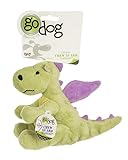 GoDog Small Dragon Dog Toy with Chew Guard, Lime Green