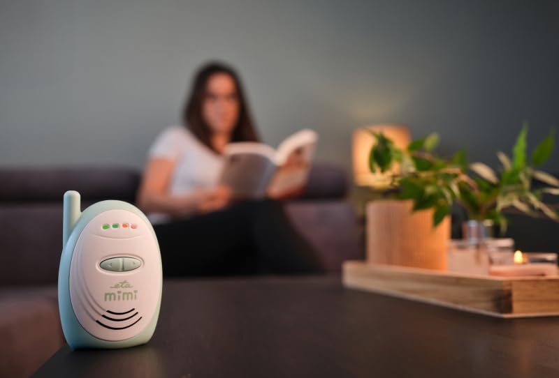 ETA Baby monitor Mimi - Baby Monitor audio 2,4 GHz con sistema FHSS, portata fino a 300 m, modalità Eco, comunicazione usa e getta, segnale debole e rilevamento della batteria