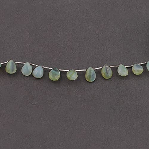 Chalcédoine bleue aqua en fil de perles poires pour fabriquer vos bijoux d'été légers