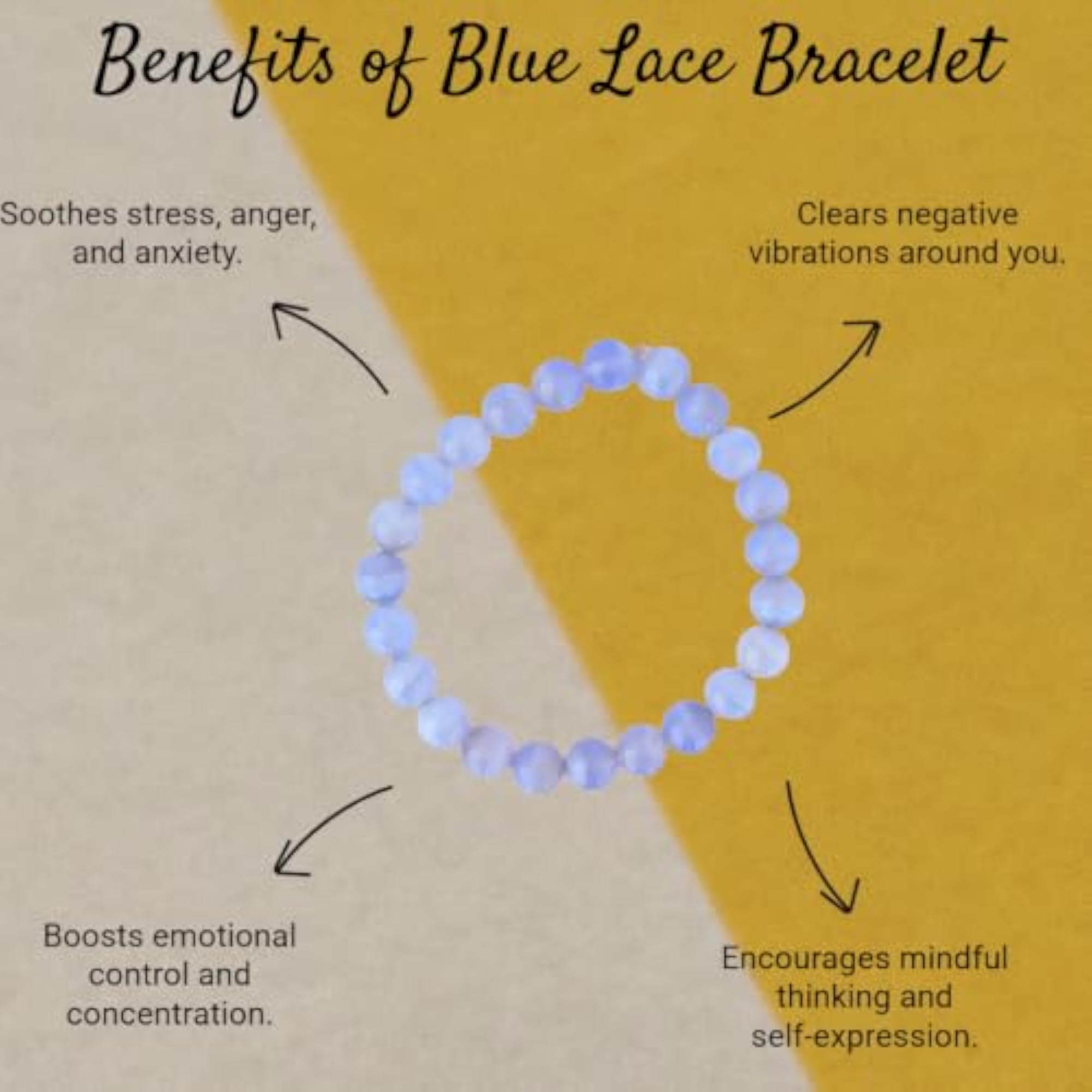 Natural Blue Lace Agate Bracelet for Peace and Harmony