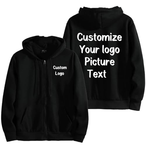 Personalized Zipper Hoodies Custom Your Logo Women Men Fashi