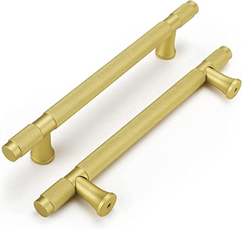 SYZOW Poignee de Meuble Cuisine Dorée,2 Pièces Poignée Meuble Poignée Tiroir Poignées Armoires - Poignées de Meubles Dorée Poignée Placard Cuisine entraxe 96mm