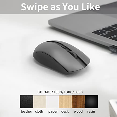 Rapoo Bluetooth Mouse, 7200M Multi-Device Silent Wireless Mice, 4 Adjustable Dpi, Support Up To 3 Devices, Portable Optical Mice For Laptop Windows Pc Tablet, Black #TOP5