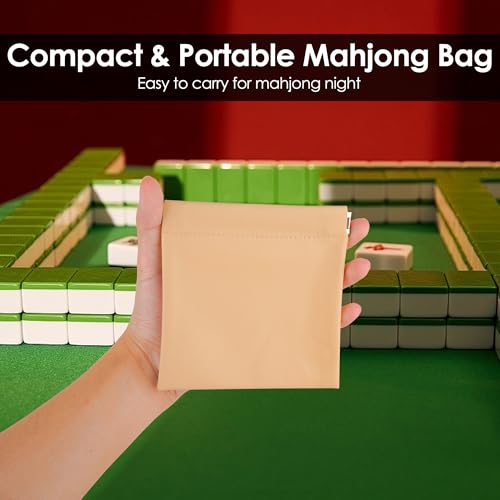 Bolsa para dados Mahjong vegana con cierre automático miniatura 5