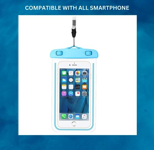Image of Nylon Mobile Cover Waterproof Pouch Mobile Cases Transparent Phone Case Underwater Cover Sealed Cellphone Pouch for All Mobiles up to 6.5 inches
